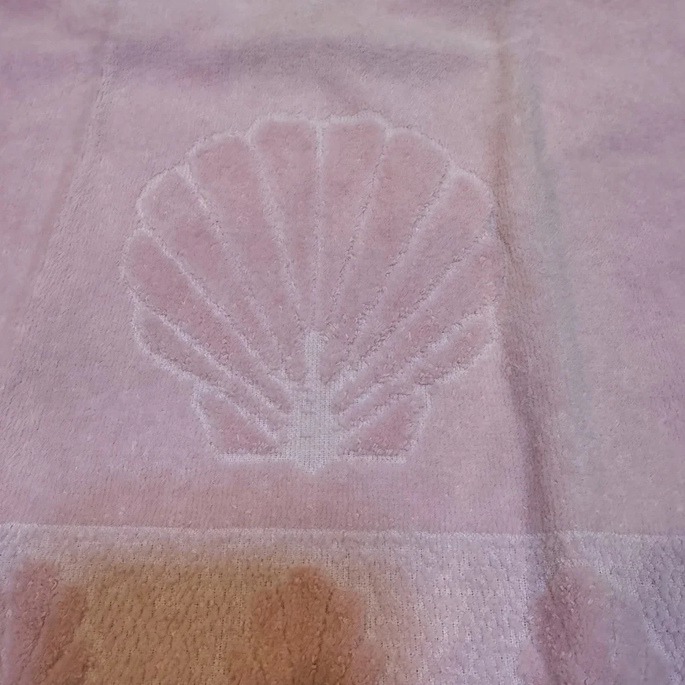 Vintage Soft Pink Seashell Cotton Bath Towel Hand Towel Set The HOME collection